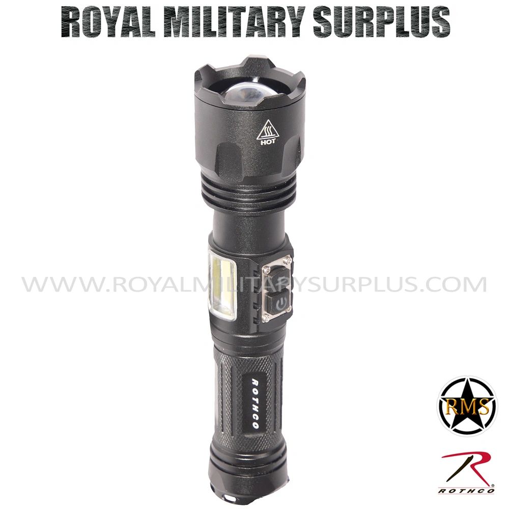 Pms 2000 Lumen LED Flashlight – 13cm, 5 Modes, Zoomable, Waterproof, With Batteries